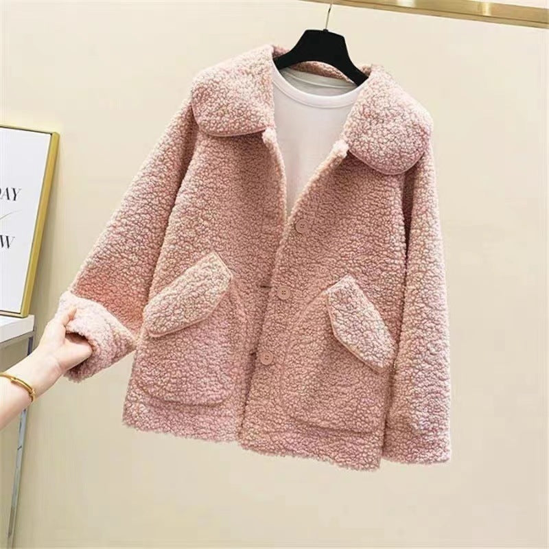 Damenmantel mit Fleece-Effekt im entspannten Winterstil - Mimiko