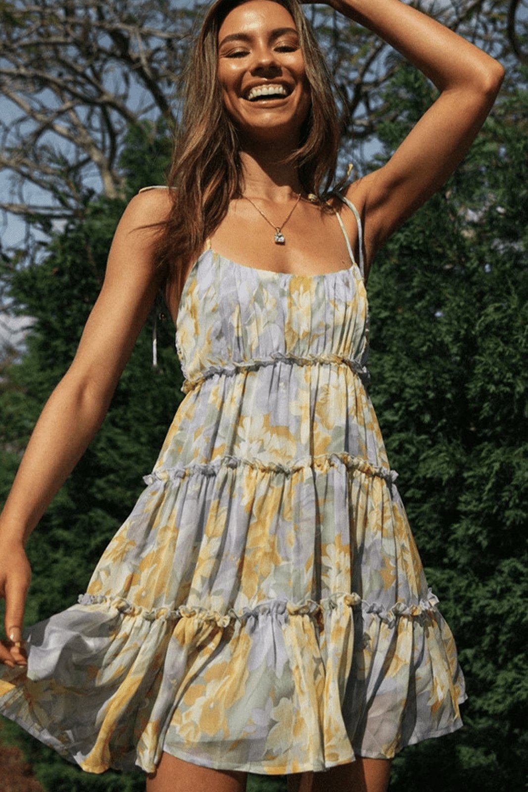 Georgina Mini-robe de poupée en mousseline de soie dégradée