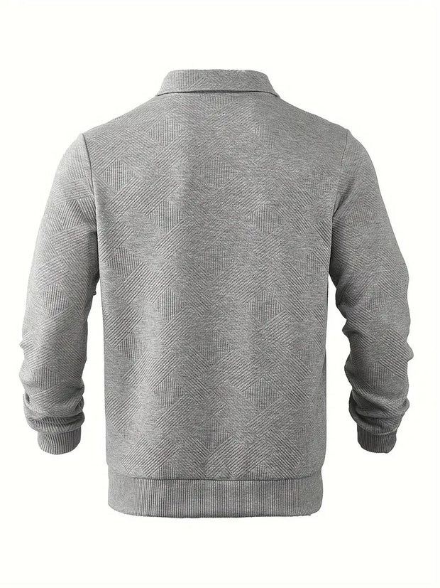 Theon - Pull vintage à fermeture éclair et motif géométrique