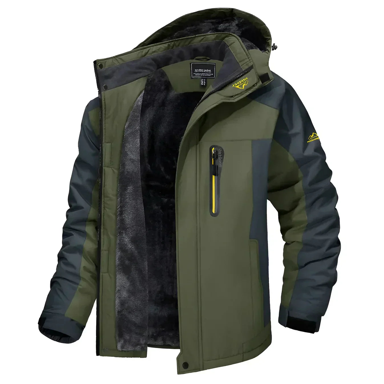 Wasserdichte gefütterte Herrenjacke mit Kapuze - Cavalieri