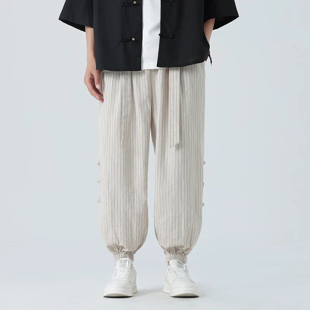 Gino - Hommes élégant pantalon d'été en coton et lin