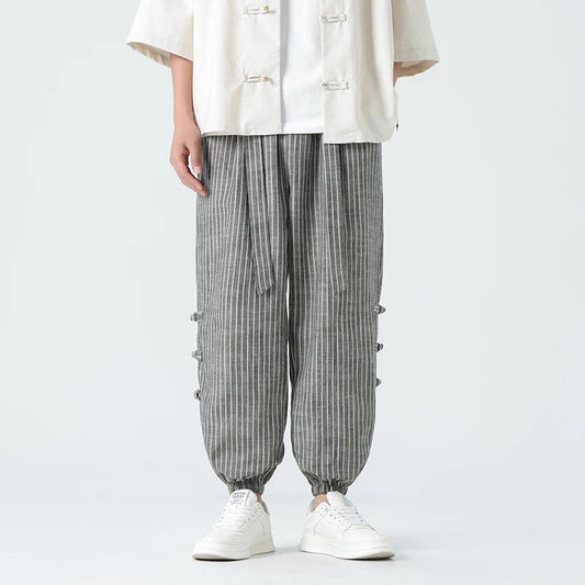Gino - Hommes élégant pantalon d'été en coton et lin