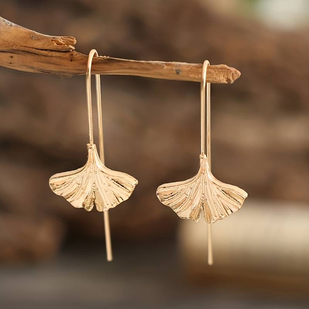 Boucles d'oreilles pendantes en forme de feuilles pour femmes