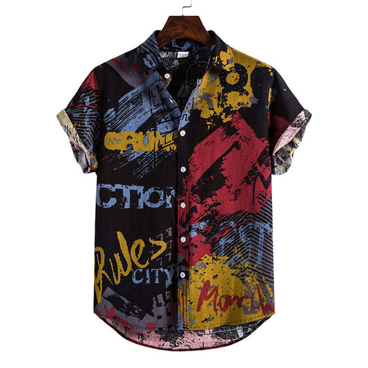 Chemise de vacances décontractée au look rétro pour hommes