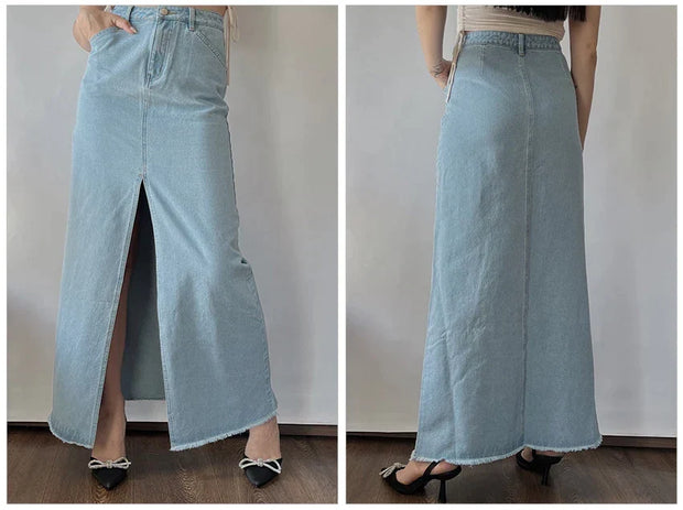 Jupe en jean taille haute élégant pour Femmes Selexio