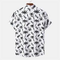 Chemise blanche à manches courtes pour homme avec impression