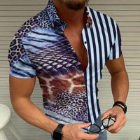Chemise à rayures pour homme avec imprimé contrasté