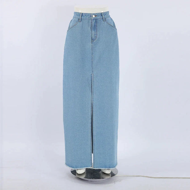 Jupe en jean taille haute élégant pour Femmes Selexio