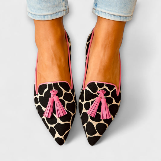 Damen Mokassins Quasten Animalprint elegant - Siena