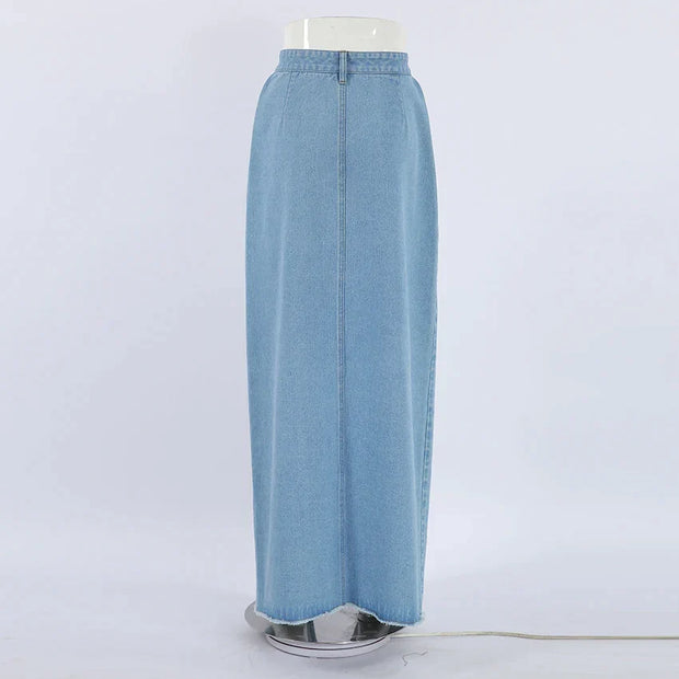 Jupe en jean taille haute élégant pour Femmes Selexio