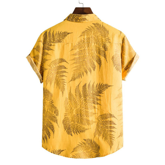Chemise à manches courtes pour hommes, au design floral très tendance.