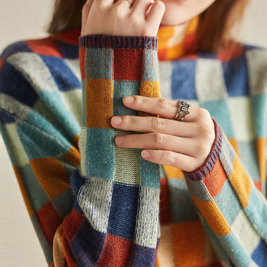 Alexandra - Col roulé en patchwork de Couture