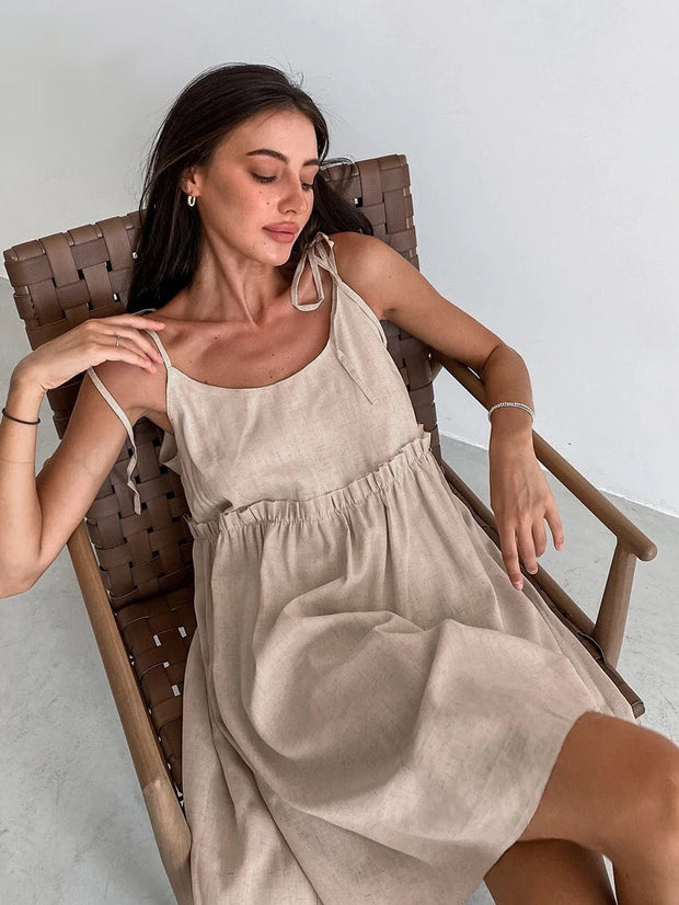 Esme - Mini summer dress with tiered ruffles in an empire look