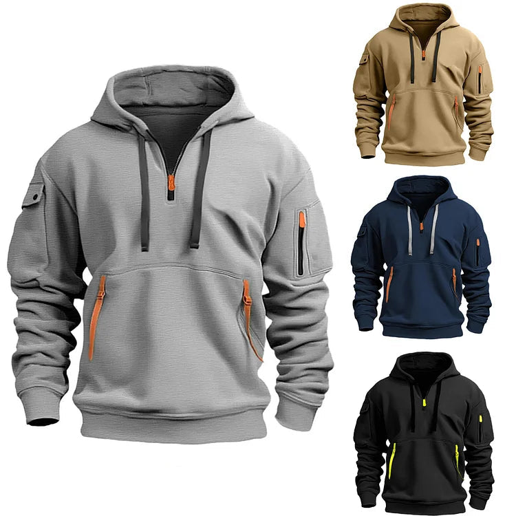 Herren Sweatshirt mit Kapuze und Taschen - Cesar
