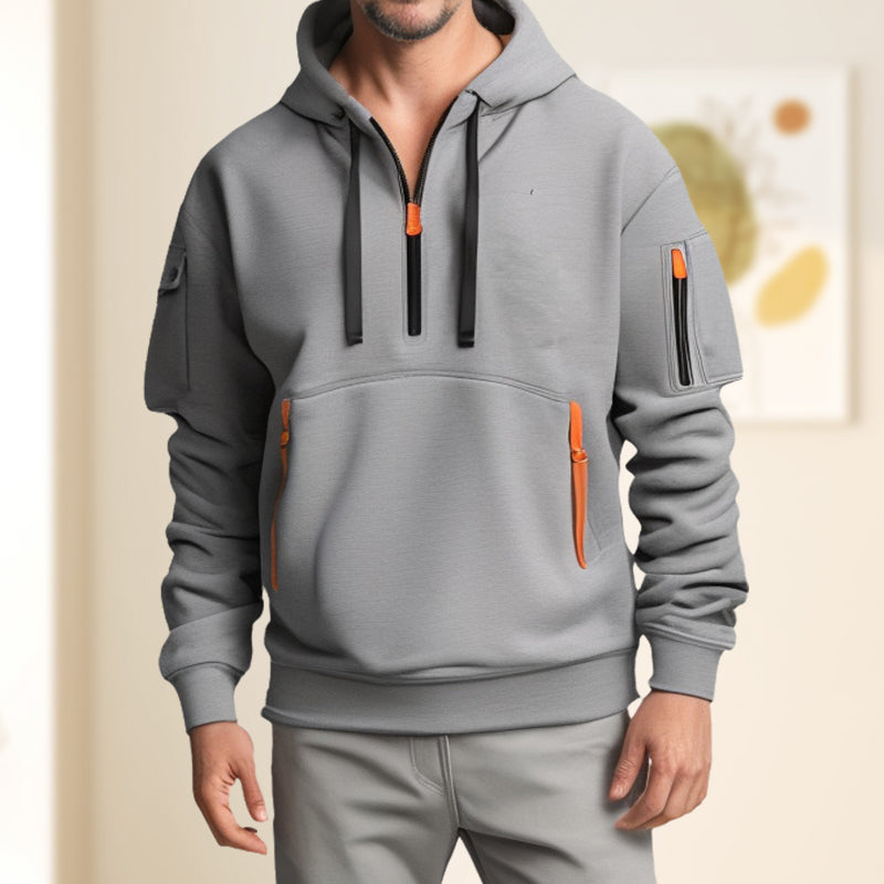 Herren Sweatshirt mit Kapuze und Taschen - Cesar