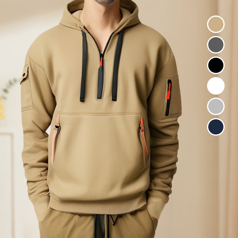 Herren Sweatshirt mit Kapuze und Taschen - Cesar