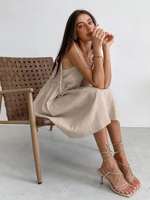 Esme - Mini summer dress with tiered ruffles in an empire look