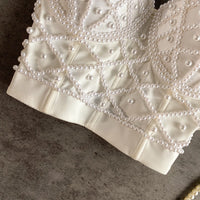 Top bustier femme avec strass noirs - Anastacia