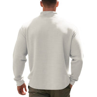 Herren Pullover mit halbem Reißverschluss und Waffelstruktur - Taren