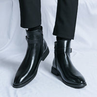 Herrenstiefel aus Kunstleder mit seitlicher Schnalle - Sergio