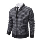 Elegante Herrenstrickjacke mit Hahnentrittmuster - Søren