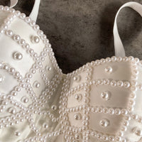 Top bustier femme avec strass noirs - Anastacia