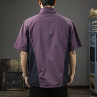 T-shirt homme en crêpe technique demi-zip à col roulé - Cristiano
