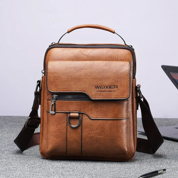 Sac à bandoulière vertical en cuir synthétique pour homme - Laurent