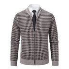 Elegante Herrenstrickjacke mit Hahnentrittmuster - Søren