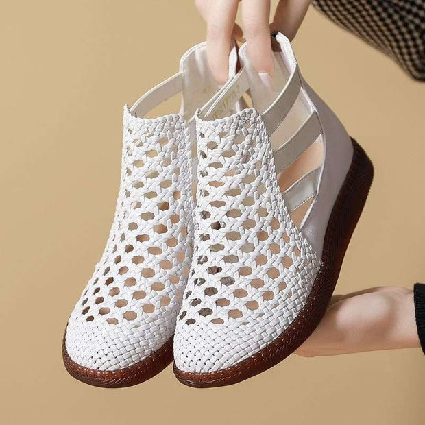 Sandales tressées pour femmes, ajourées et à semelle souple - Martina