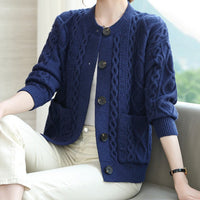 Gilet tricoté pour femme avec gros boutons - Liora