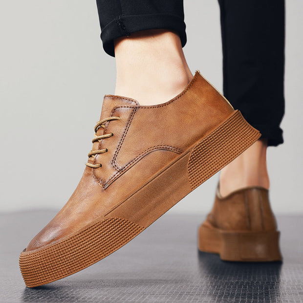 Chaussures pour hommes en cuir synthétique avec plateforme de style décontracté - Paulo