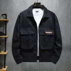 Schwarze Herrenjacke im Utility-Stil mit großen Taschen - Hektor