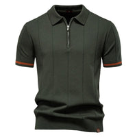 Polo classique à manches courtes en maille zippée pour hommes - Baptiste