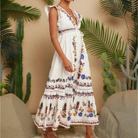 Robe longue brodée de style bohème pour femmes - Ameyal