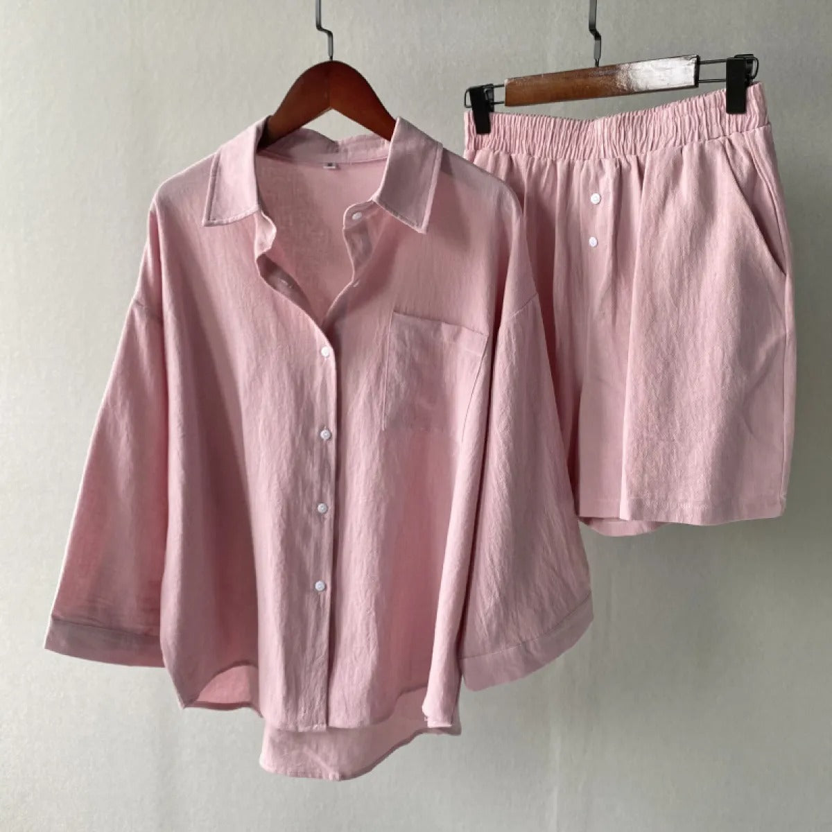 Lässiges, locker sitzendes Baumwoll-Leinen-Set für Damen - Camila
