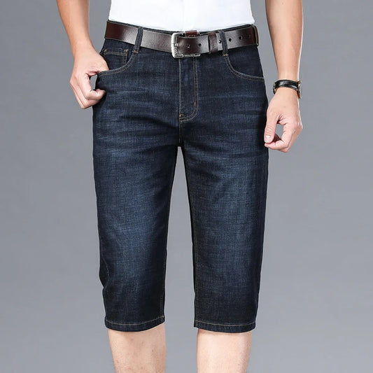 Bermuda homme en denim stretch coupe droite style décontracté - Raul