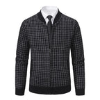Elegante Herrenstrickjacke mit Hahnentrittmuster - Søren