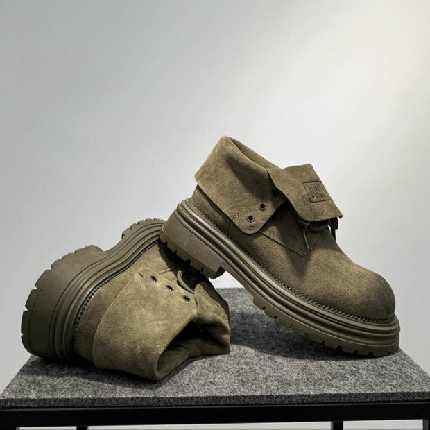 Bottes pour hommes en daim à semelle épaisse style urbain - Bartolo