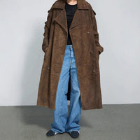 Manteau long en daim marron - Enna