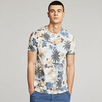 Kurzärmeliges Herren-T-Shirt mit Blumendruck im Freizeitstil - Mateo