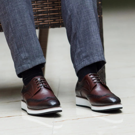 Chaussures derby en cuir ajouré pour hommes, style classique - Humberto
