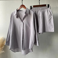 Ensemble décontracté en coton et lin pour femmes - Camila