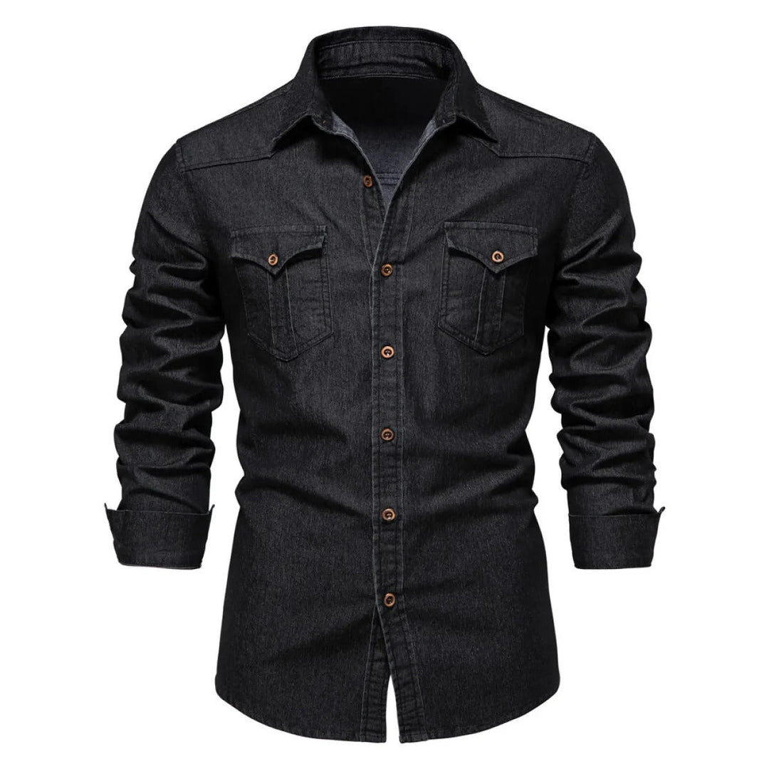 Langärmeliges Denim-Hemd für Männer - Derek