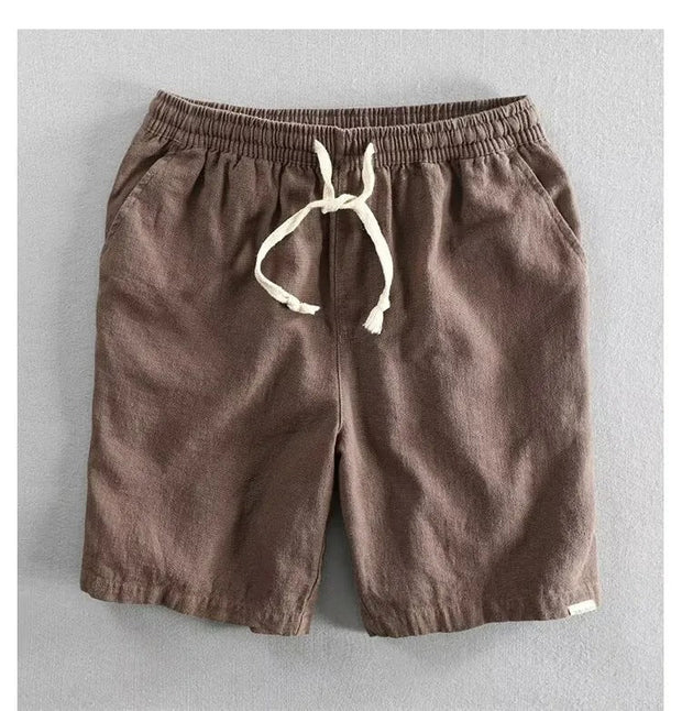 Short à cordon de serrage en lin, coupe ample, pour hommes - Tobias