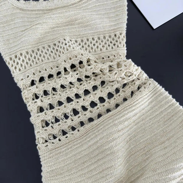 Robe midi ajustée en maille ajourée - Danira