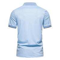 Polo homme en coton avec imprimé de lignes verticales - Matteo