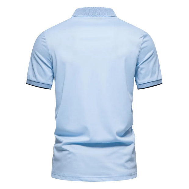 Polo homme en coton avec imprimé de lignes verticales - Matteo