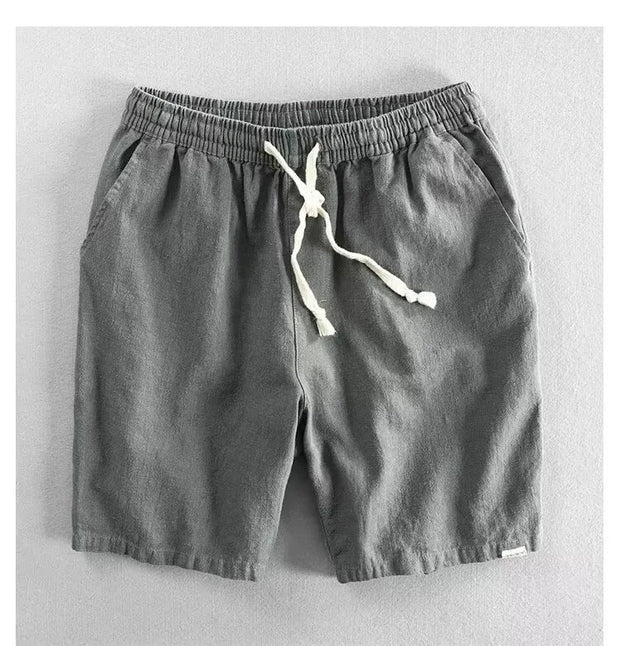 Short à cordon de serrage en lin, coupe ample, pour hommes - Tobias