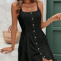 Robe courte ajustée en denim avec boutons pour femmes - Éloïse
